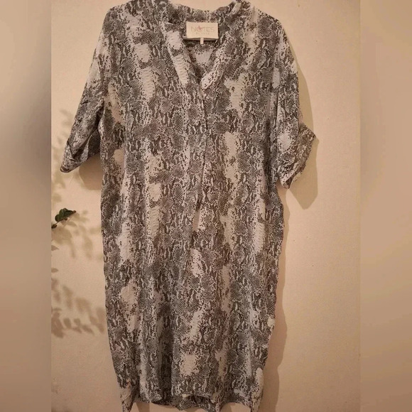 NOTES du Nord silk snake print shift dress - Picture 1 of 3